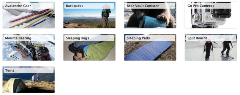 Outdoor Rental Gear